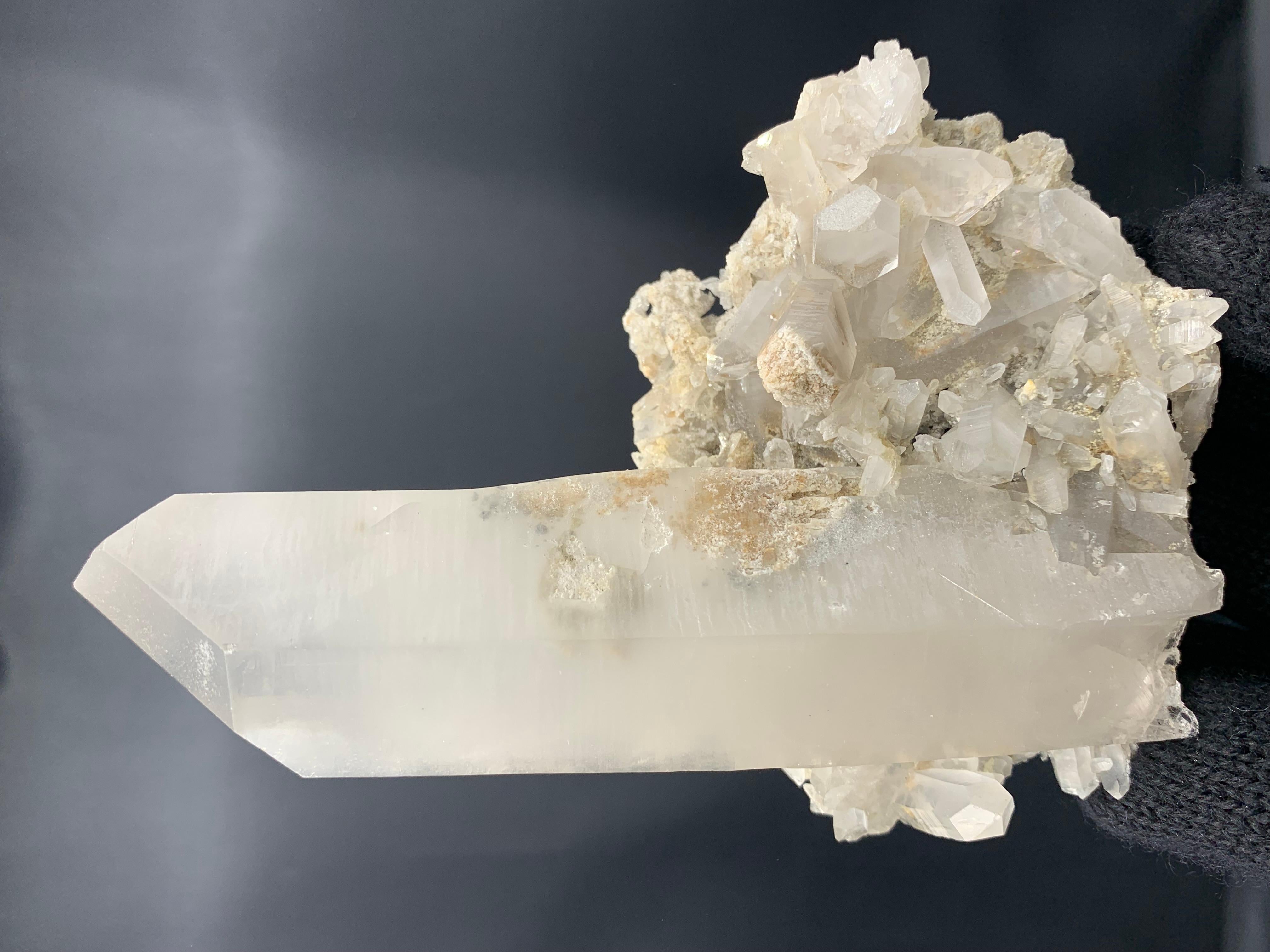 Glamorous 359.99 Grams Robust Cluster Of Pointed Quartz Crystal From Pakistan For Sale 4