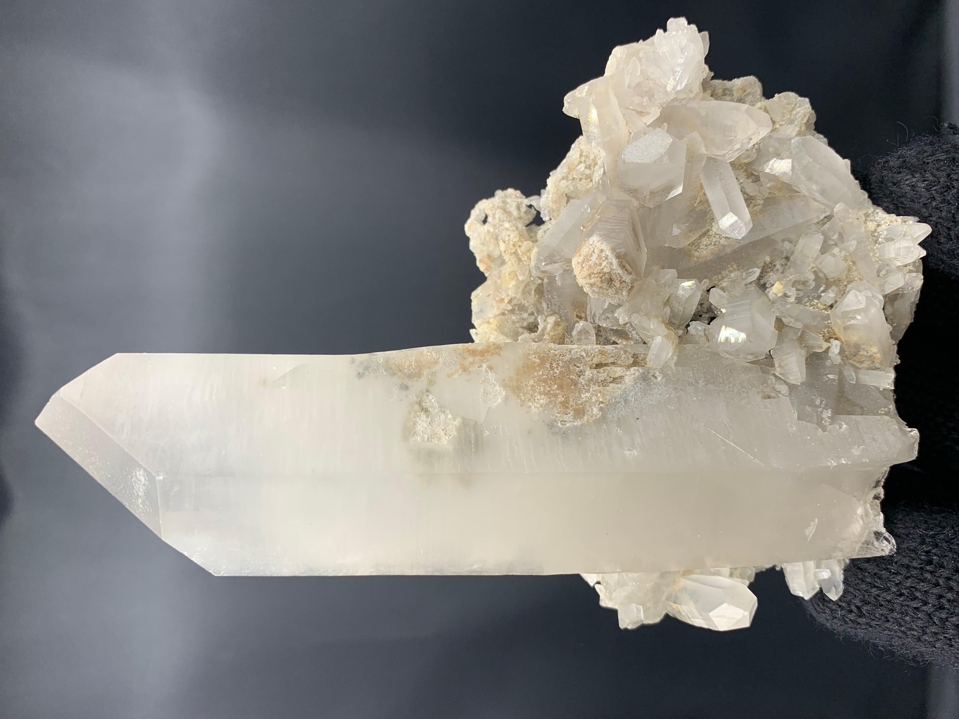 Glamorous 359.99 Grams Robust Cluster Of Pointed Quartz Crystal From Pakistan For Sale 3