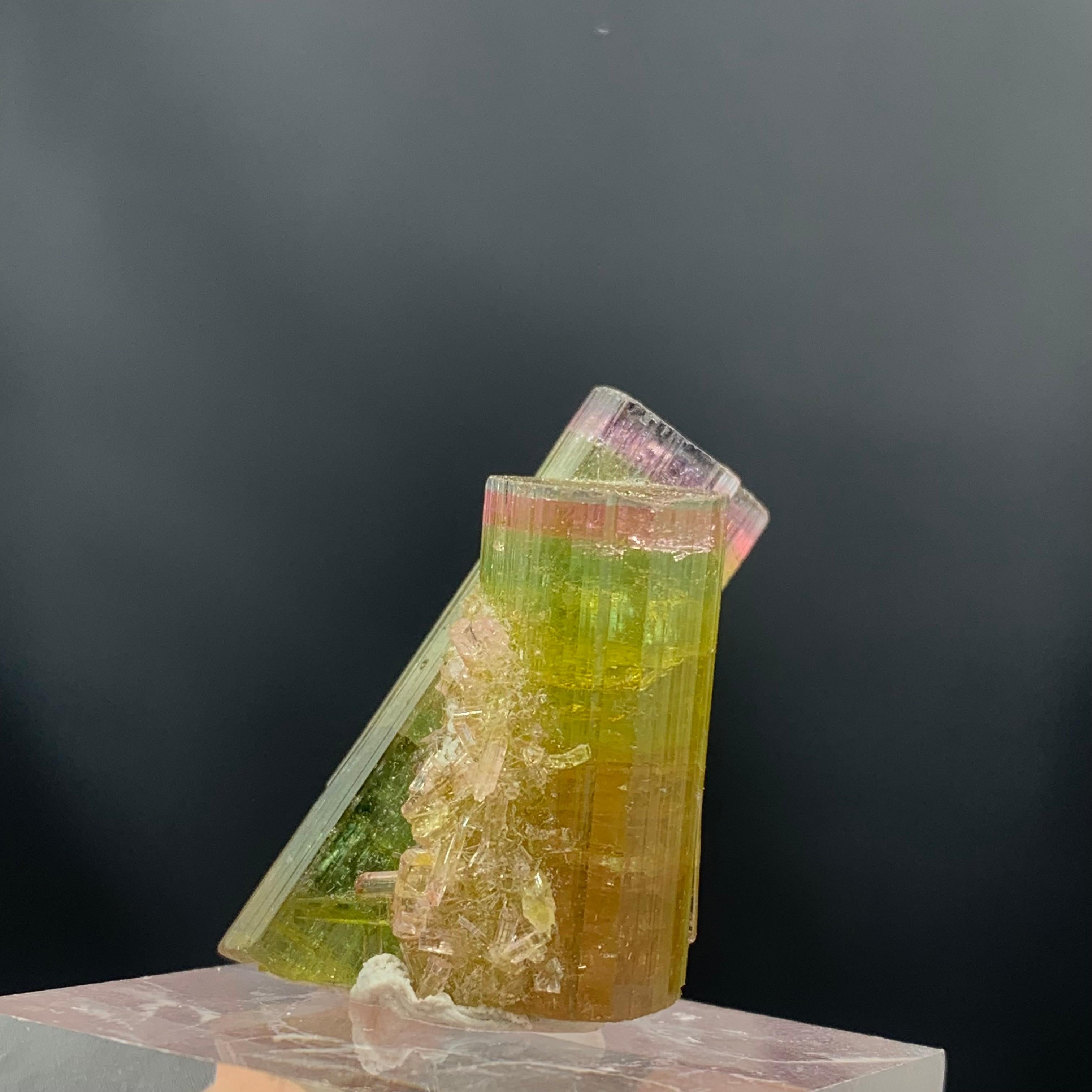 Glamorous 46.05 Carat Tri Color Combined Tourmaline Specimen from Afghanistan  For Sale 3
