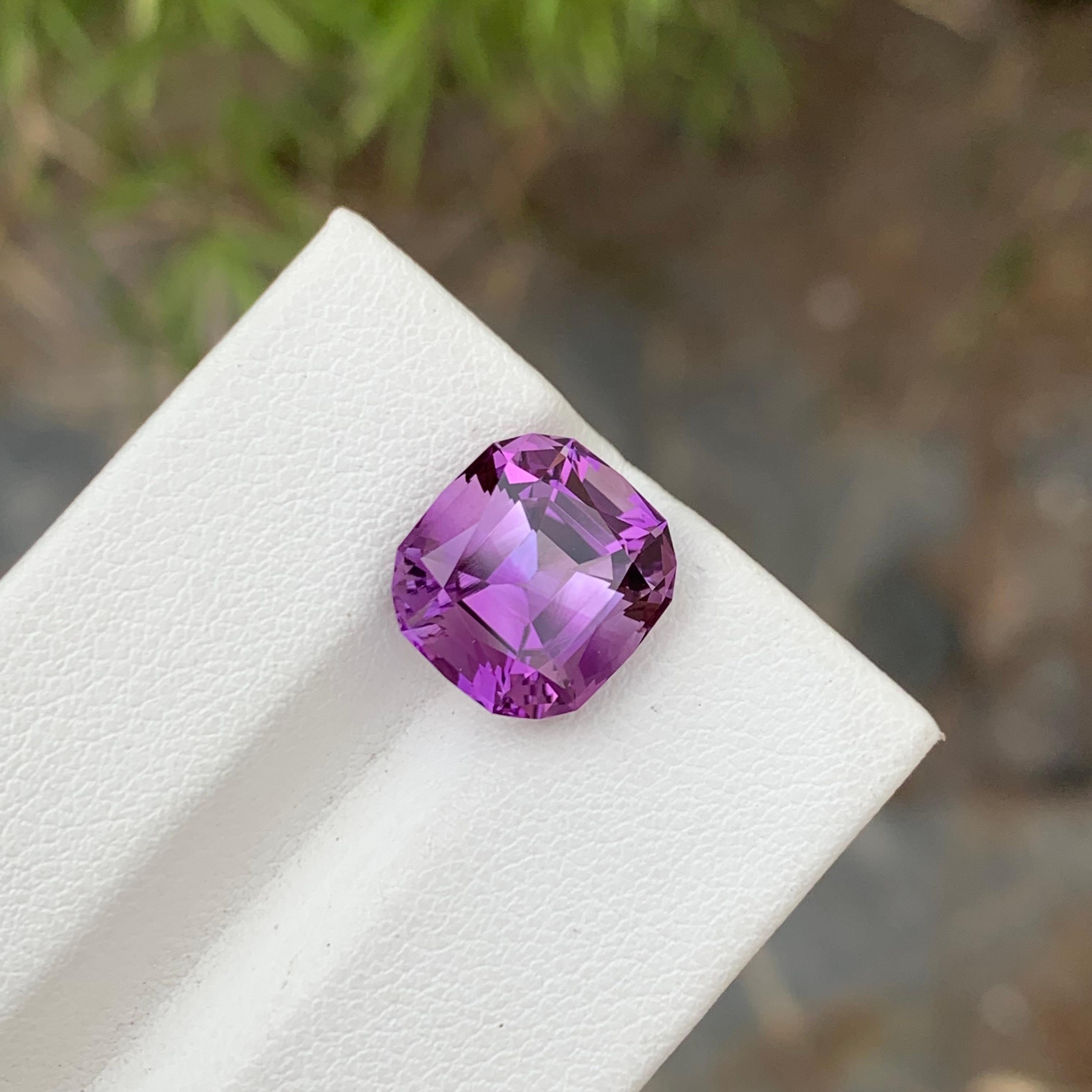 Bague en améthyste violette en vrac de 5,00 carats en forme de coussin  Unisexe en vente