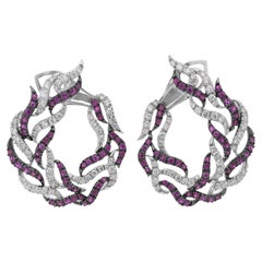 Glamurosos Pendientes de Rubíes y Diamantes de 5,03 ct en Oro Blanco de 18k - Certificado IGI