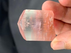 Cristallo di tormalina bicolore di colore pesca naturale da 56,57 grammi