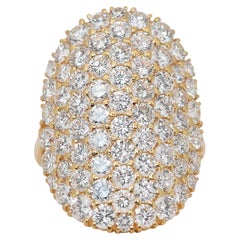 Glamorous 5.95ct Diamonds Cocktail Ring in 18k Yellow Gold - IGI Certified