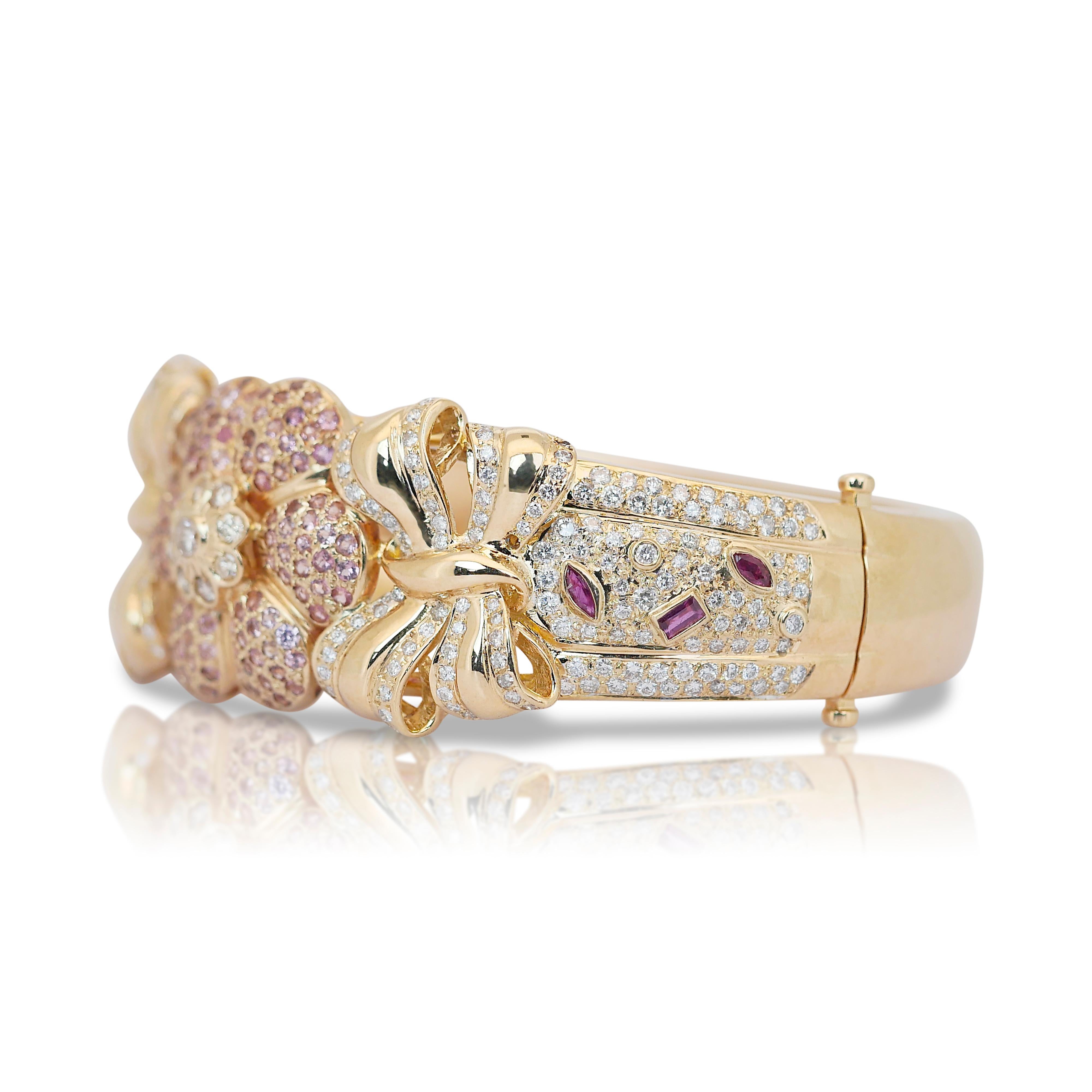 Glamorous 6.23ct Diamond Bracelet in 18k Yellow Gold - IGI Certified In New Condition For Sale In רמת גן, IL