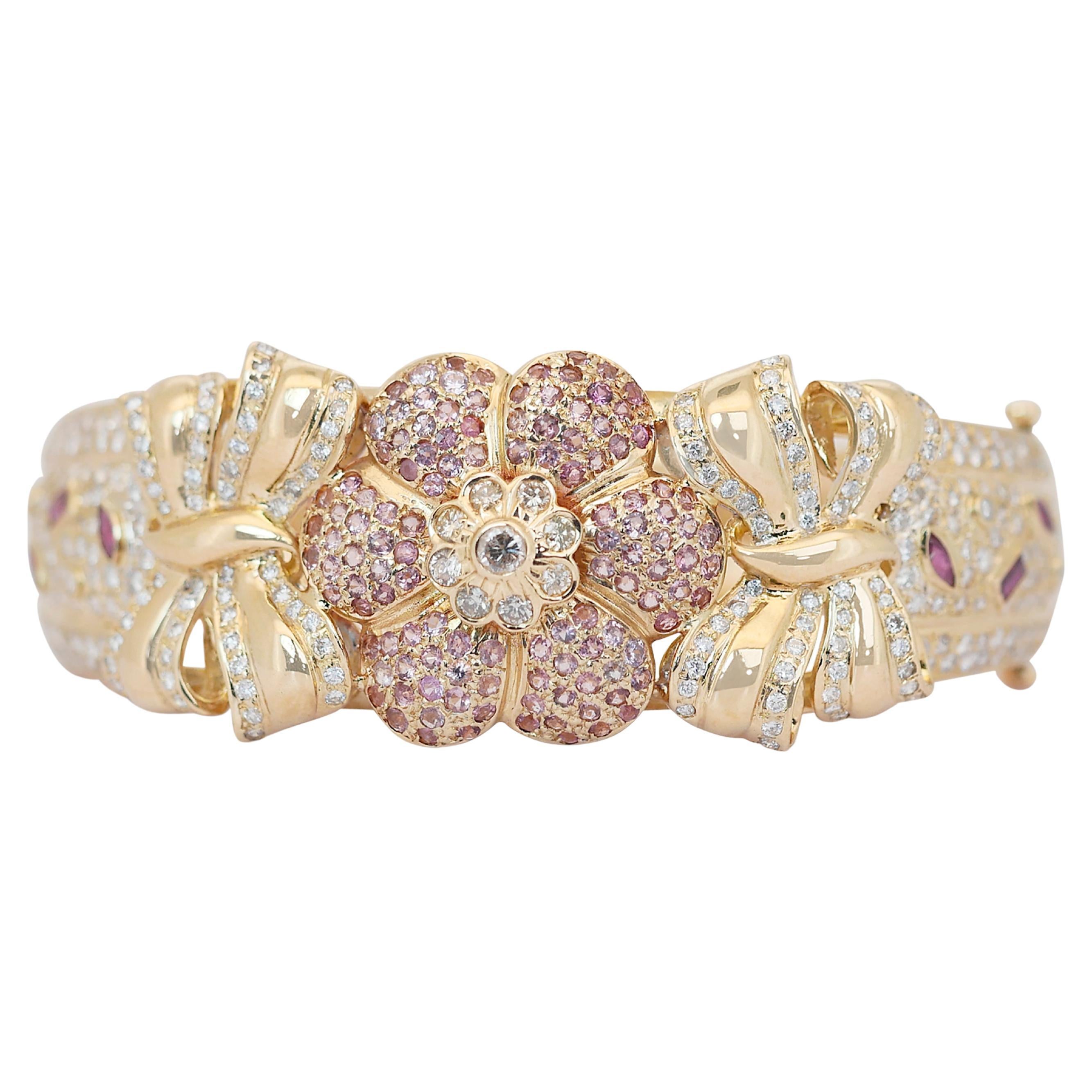 Glamouröses 6,23ct Diamantarmband in 18k Gelbgold - IGI zertifiziert