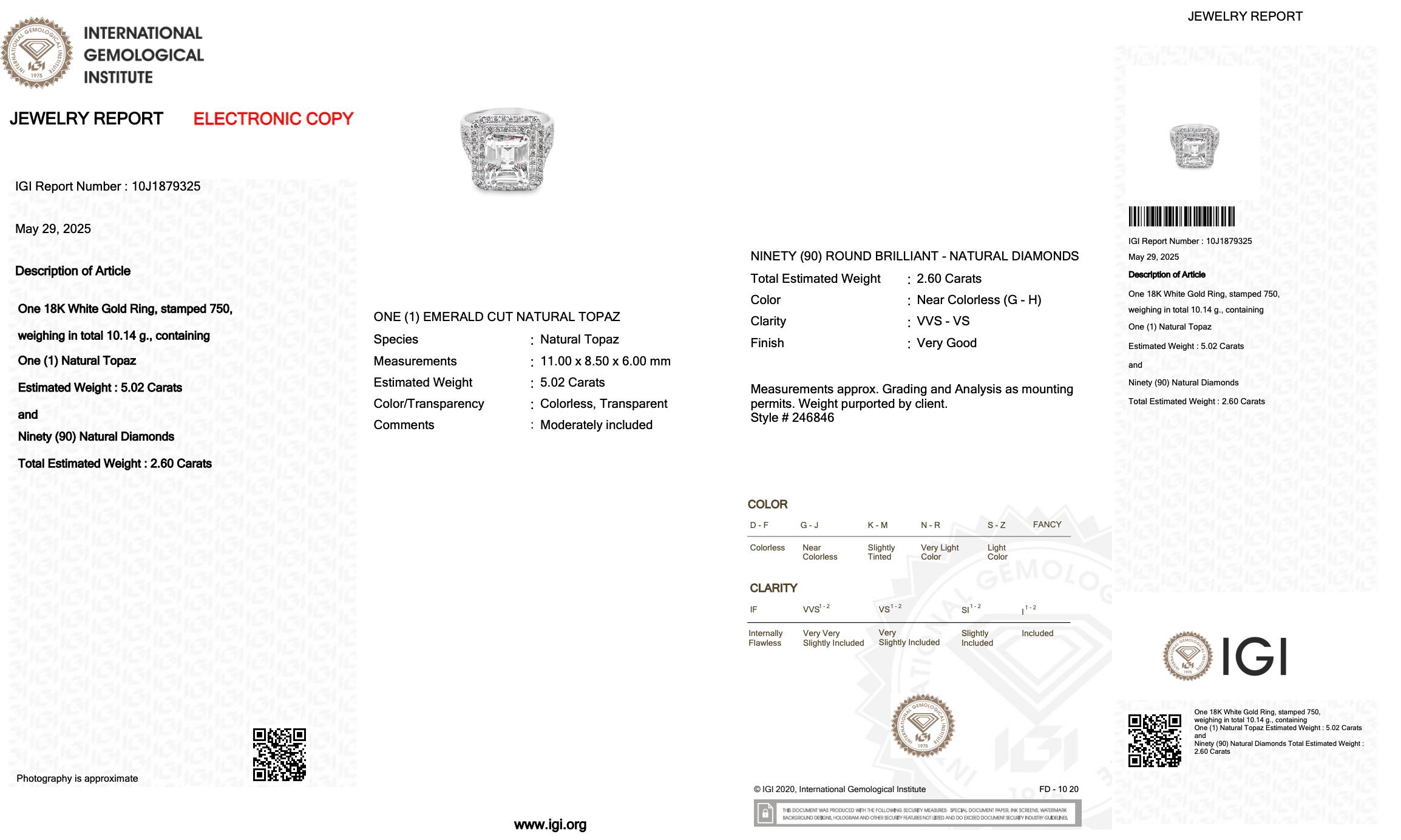 Donna Glamorous 7.62ct Topaz and Diamonds Double Halo Ring in 18k White Gold in vendita