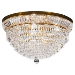 Glamorous 8-Lights Ceiling Lamp in 24kt Gold Finishing & Scholer Crystal Pendant