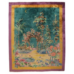 Glamorous Antique Chinese Art Deco Carpet