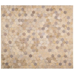 Glam Metallic Herringbone Estrella Cream Cowhide Rug by Art Hide For ...