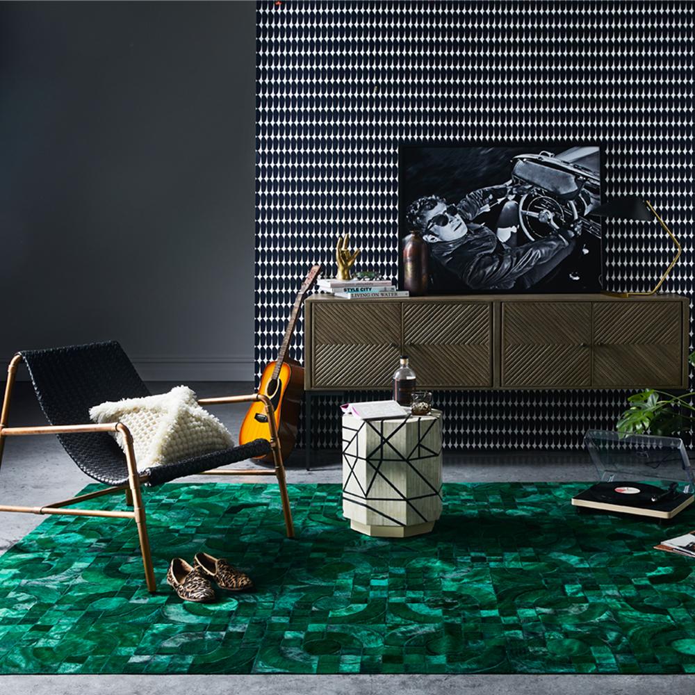 Immerse yourself in relaxed opulence and evoke Classic glamour with the stunning new Optico from Art Hide. Think Mad Men Art Deco meets 1970s iconic rock star glam, and you’ve nailed it. Inspired by wallpaper of the era, curved and hard edges make