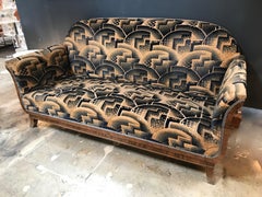 Glamorous Art Deco  Chairs Suite in Cotton Velvet, Italy, 1920s