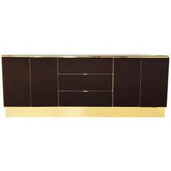 Vintage Glamorous Brass and Mirrored Dresser / Credenza by Ello Furniture