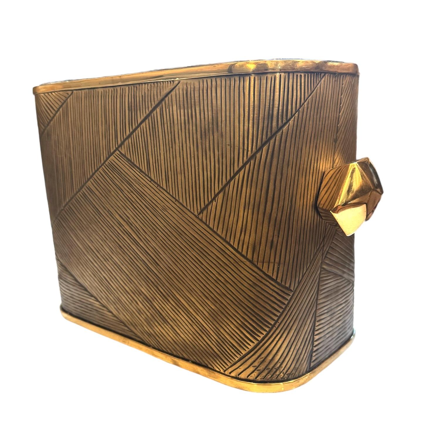 Indian Glamorous Brass Ice Bucket For Sale