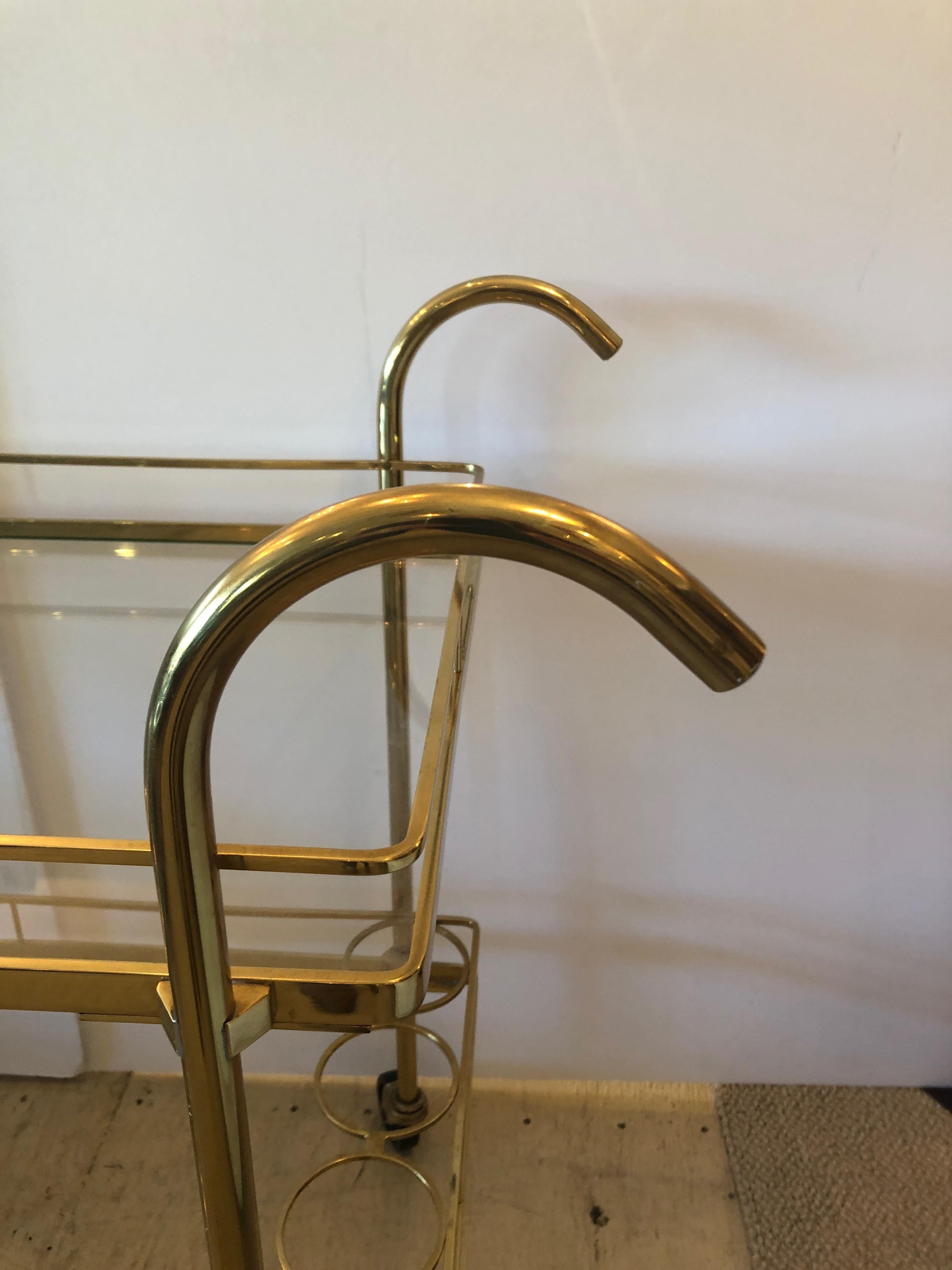 American Glamorous Brass Mid-Century Modern Bar Cart