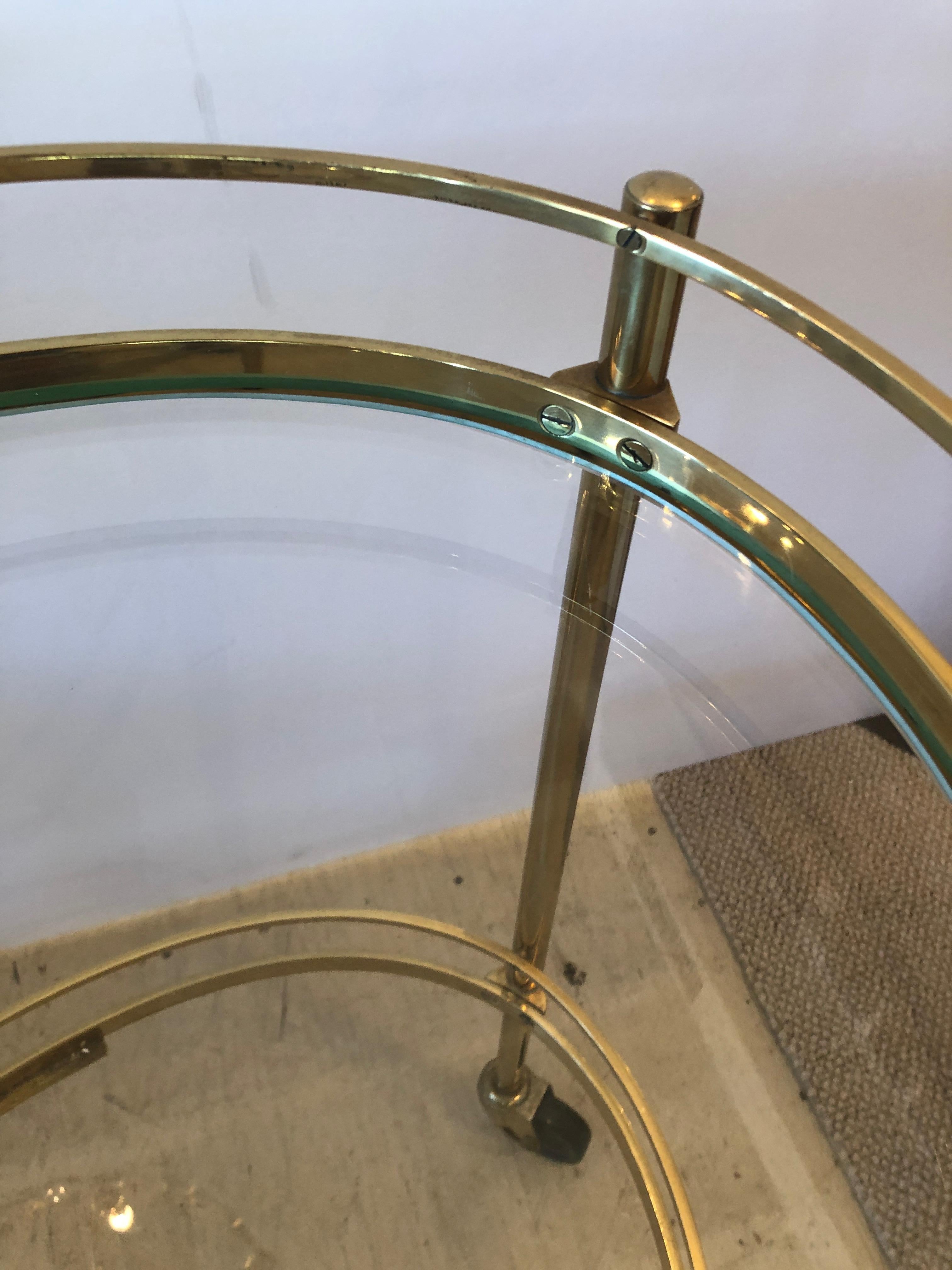 Glamorous Brass Mid-Century Modern Bar Cart 2