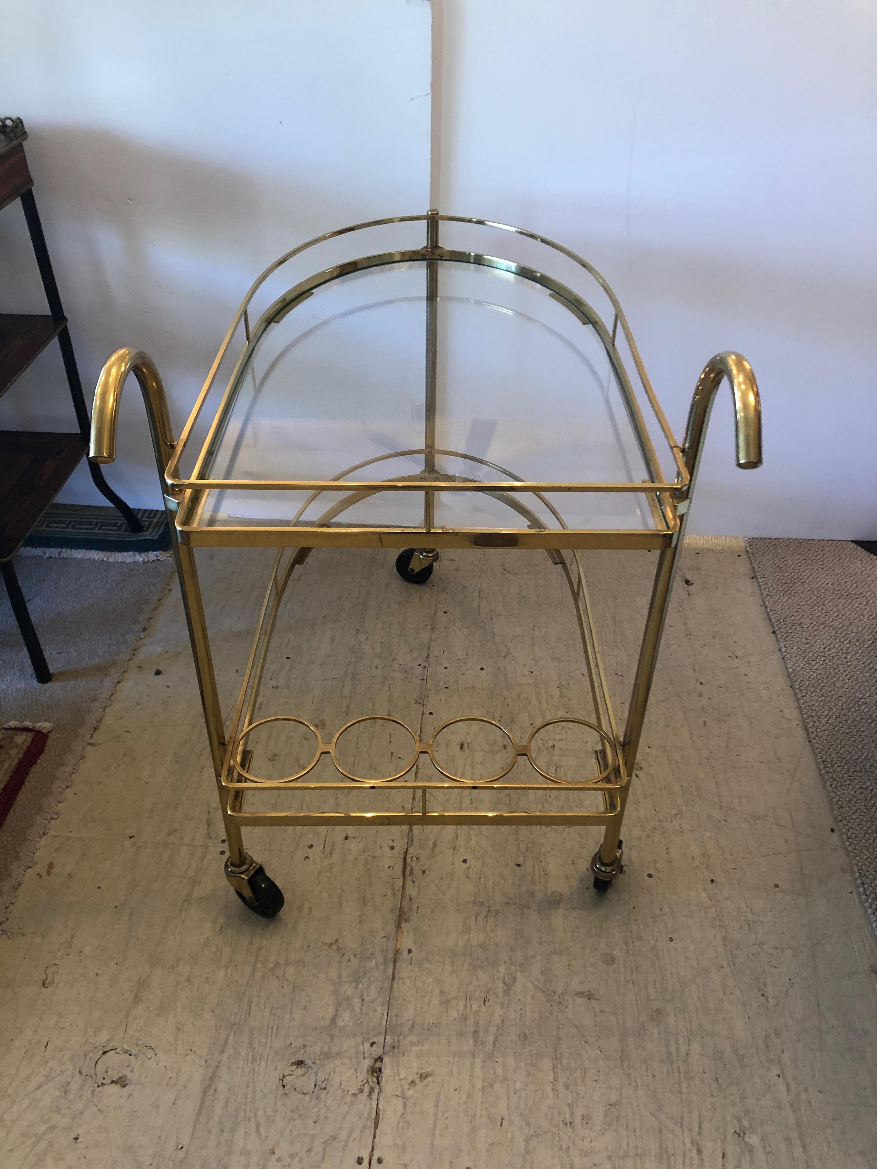 Glamorous Brass Mid-Century Modern Bar Cart 3