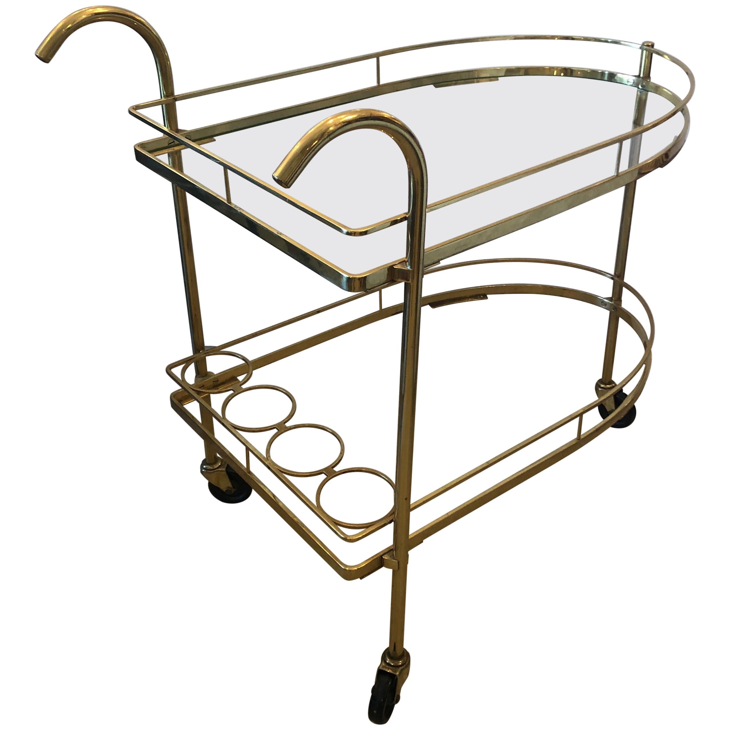 Glamorous Brass Mid-Century Modern Bar Cart