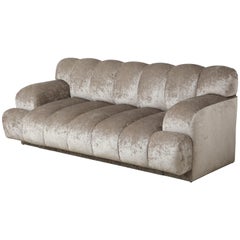 Vintage Glamorous Channel Tufted Sofa by Steve Chase