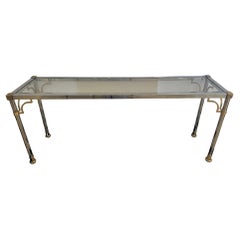 Glamorous Chrome Brass & Glass Console Table