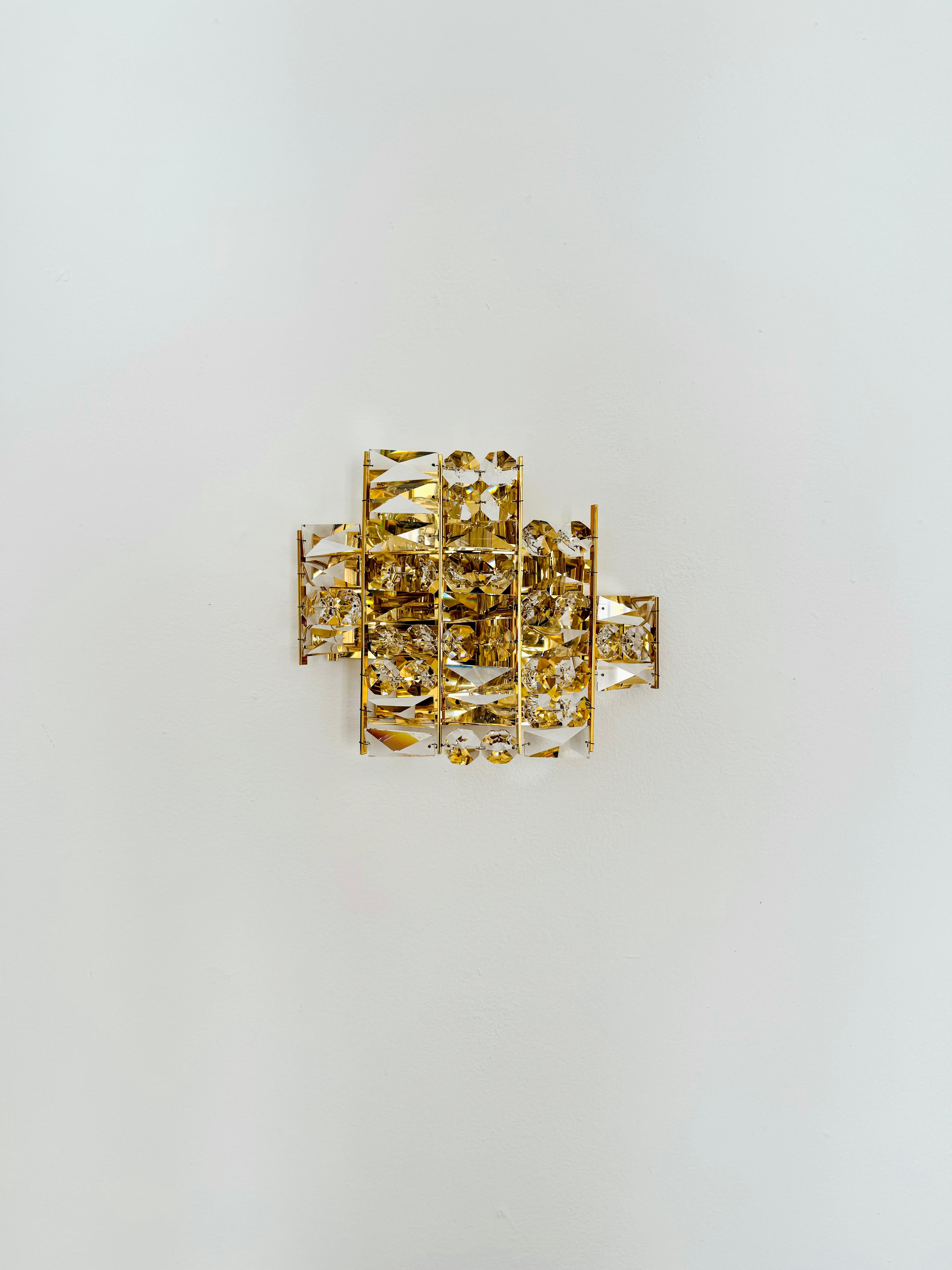 Glamurosa Lámpara de Pared de Cristal by Palwa Regencia de Hollywood en venta