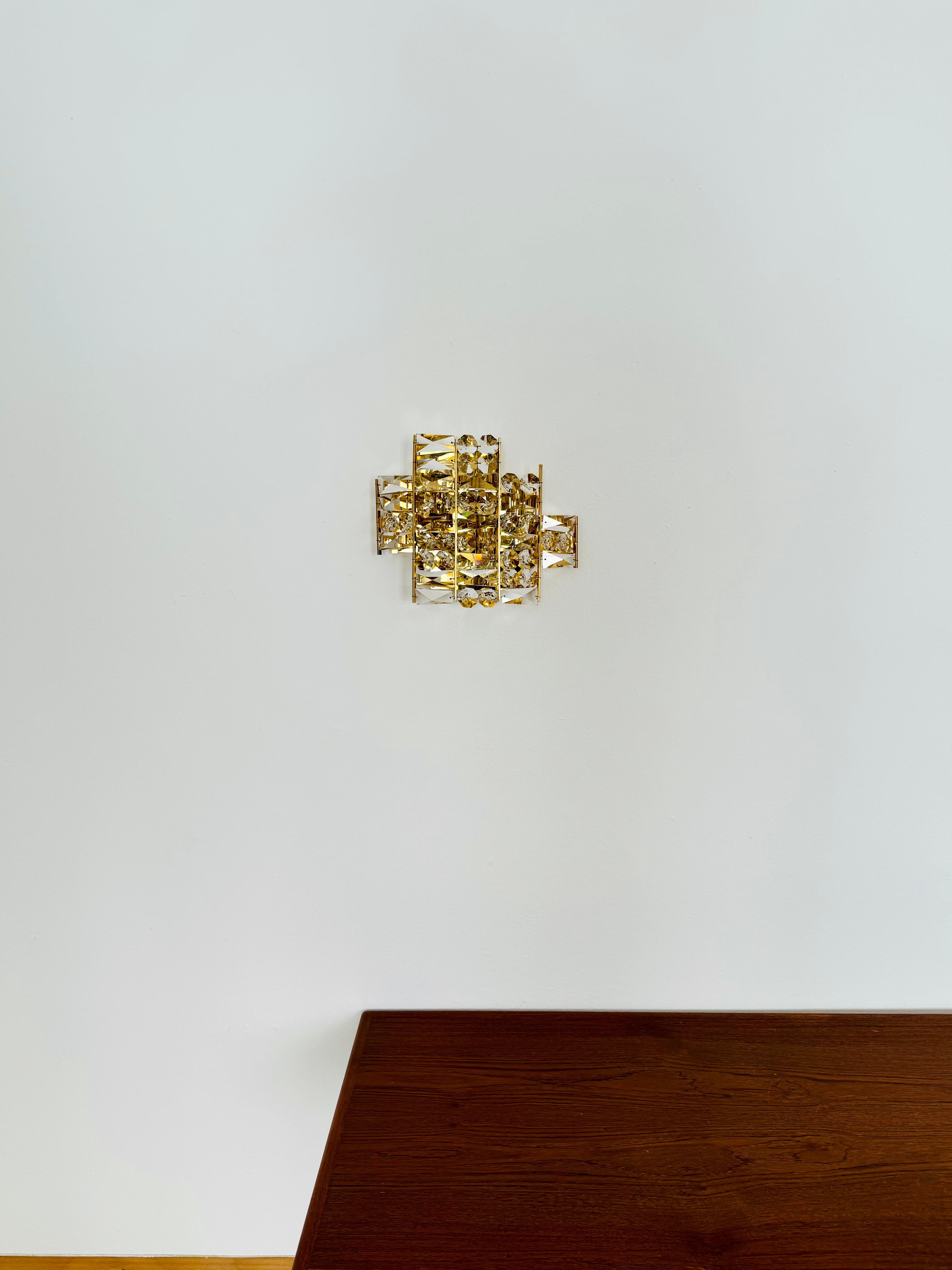 Glamurosa Lámpara de Pared de Cristal by Palwa Alemán en venta