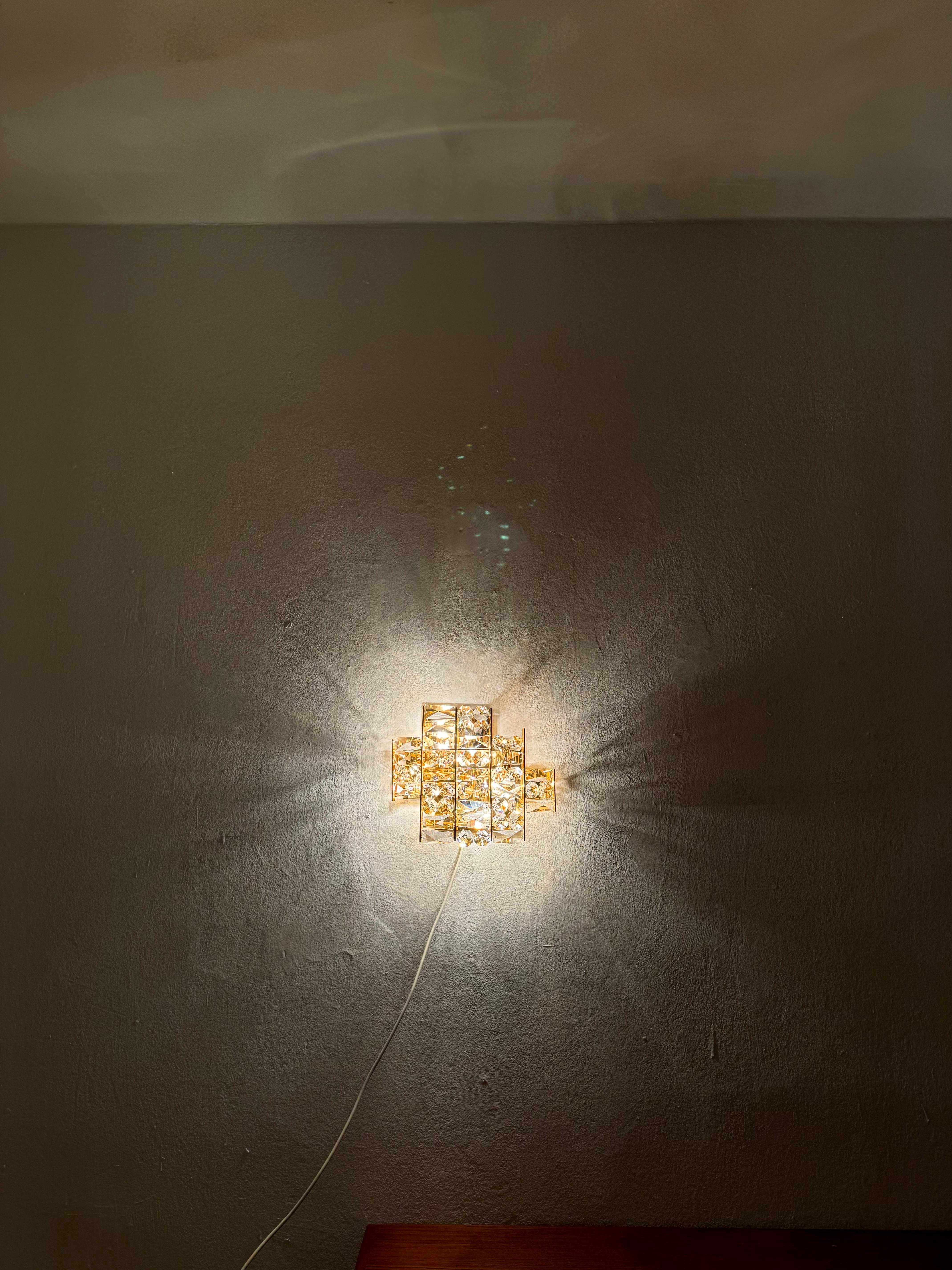 Glamurosa Lámpara de Pared de Cristal by Palwa en venta 1