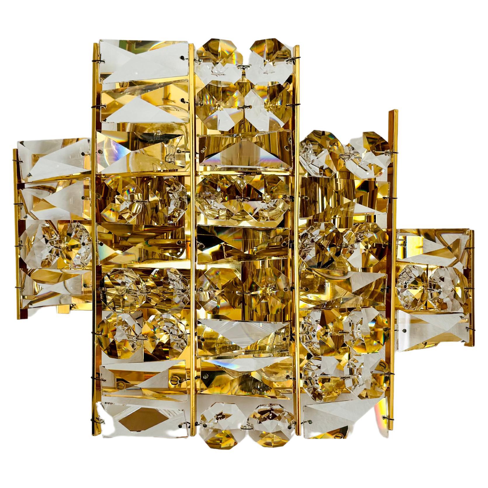 Wandleuchte aus Glamourösem Kristallglas von Palwa