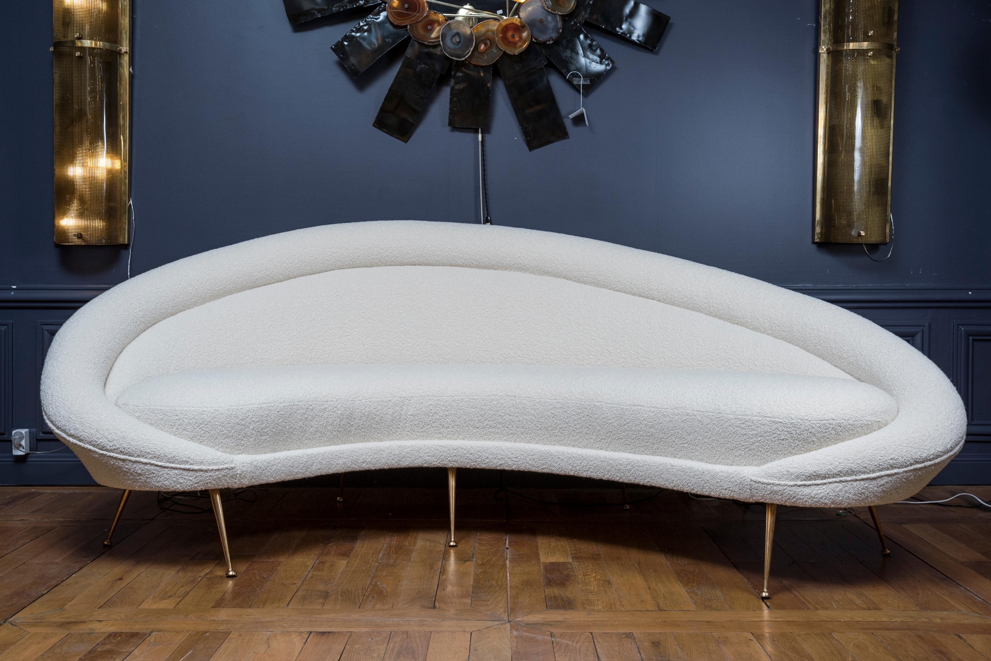Mid-Century Modern Glamorous Curved Sofa by Studio Glustin For Sale