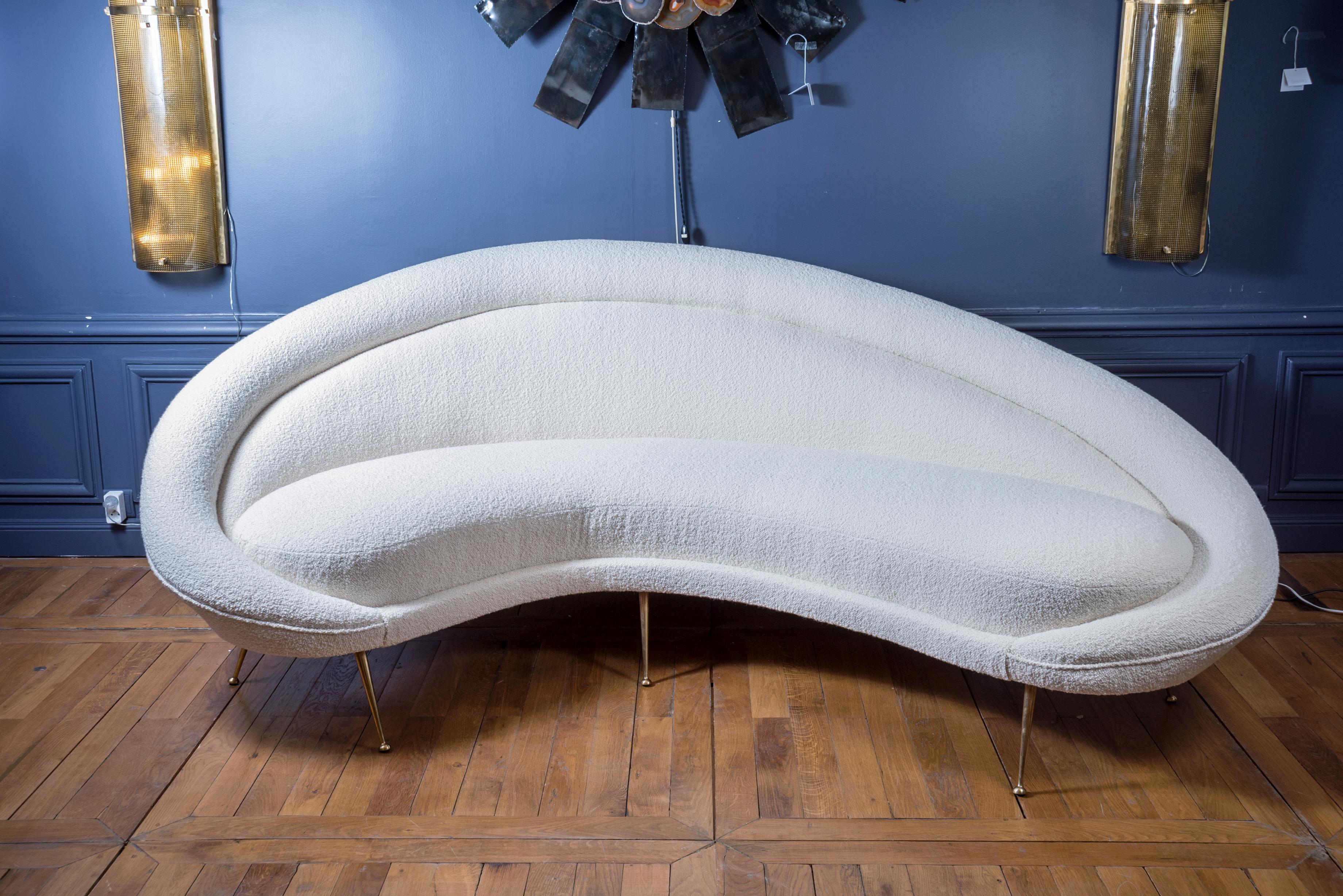 French Glamorous Curved Sofa by Studio Glustin For Sale