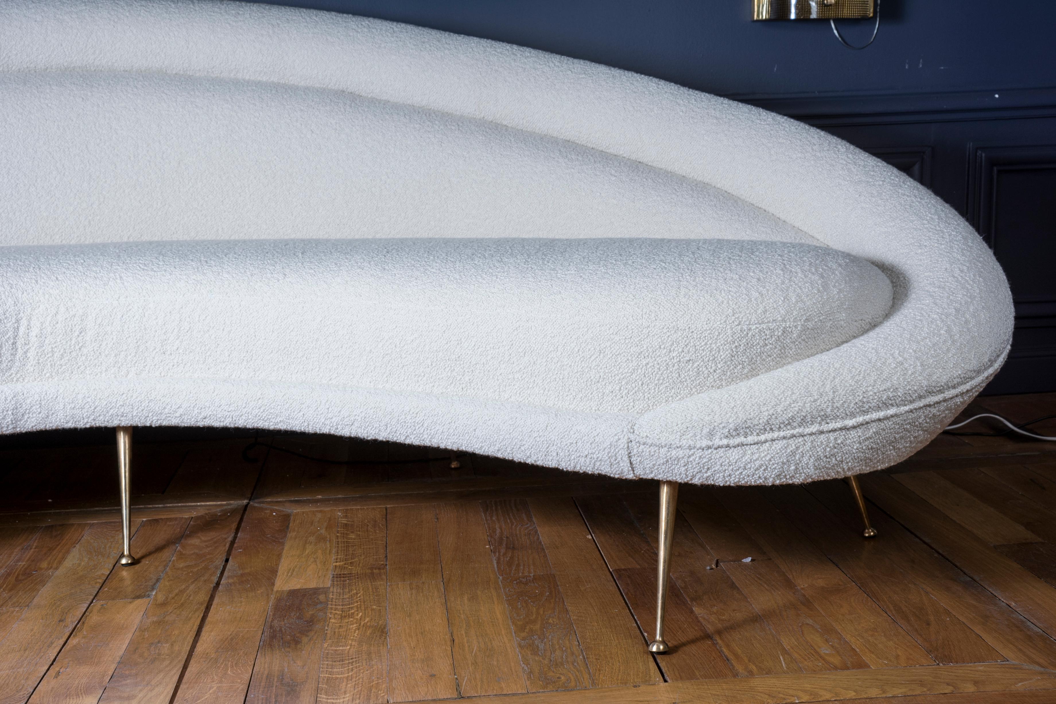 Brass Glamorous Curved Sofa by Studio Glustin For Sale