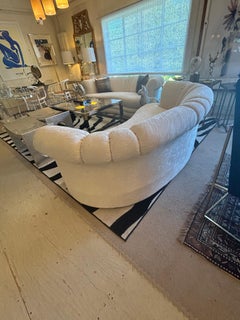 Glamorous Curvy Jacquard Upholstered Sofa