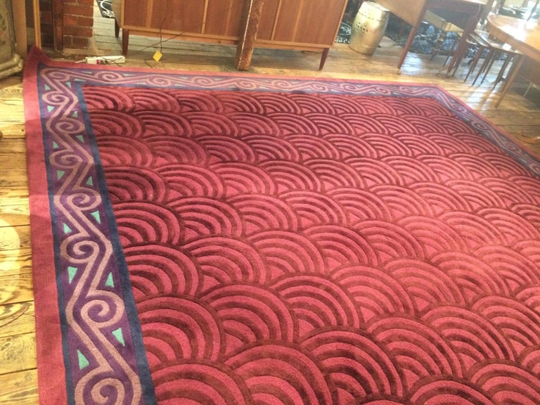 Glamorous Deco Inspired Plush Custom Rug at 1stDibs