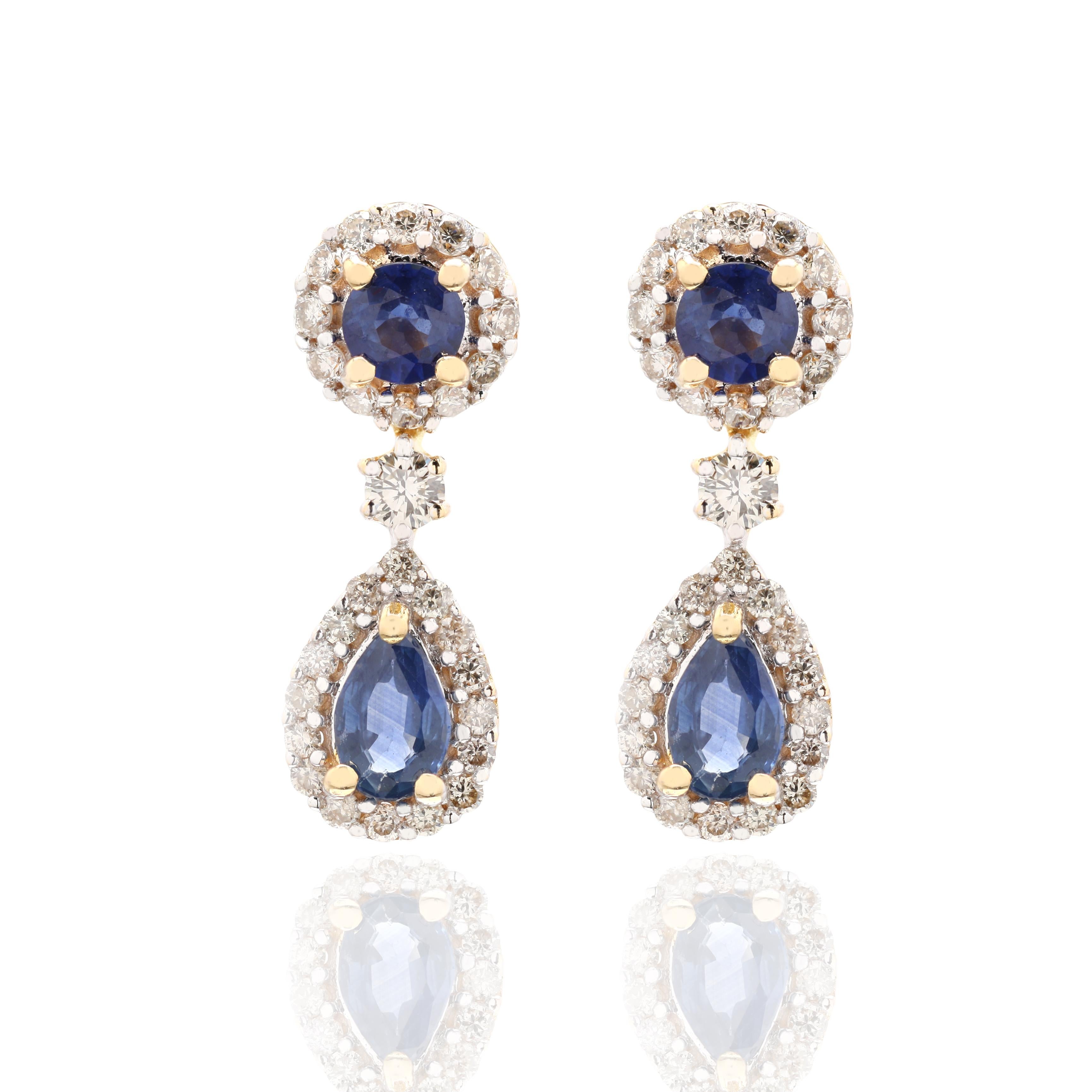 dangle sapphire earrings