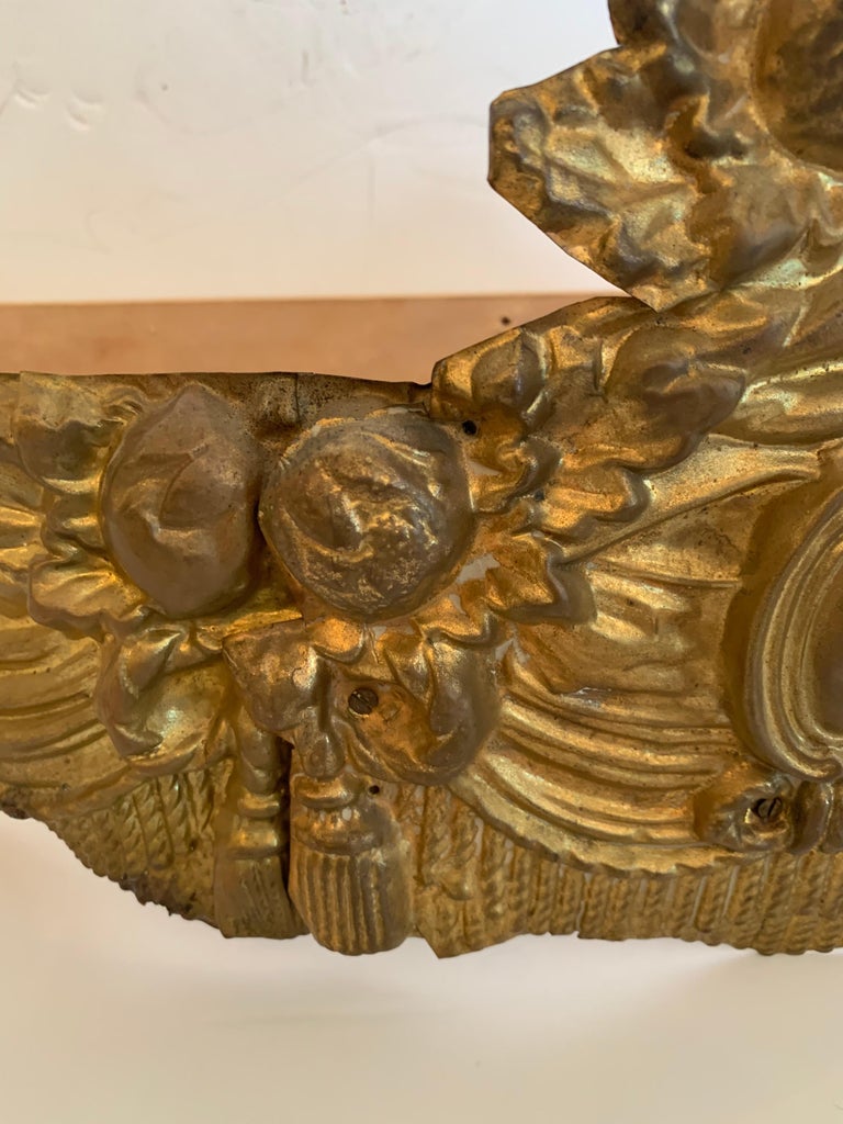 Glamorous Diminutive Antique Gilt Metal Bed Crown Corona at 1stDibs