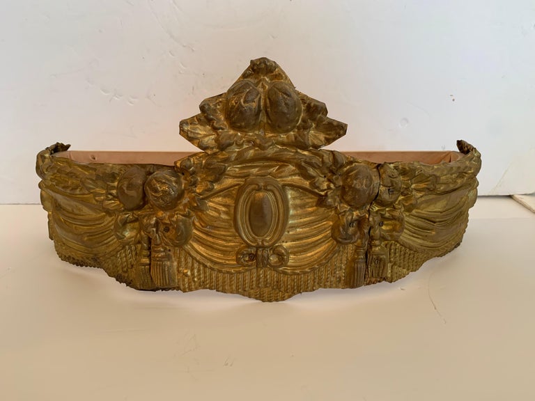 Glamorous Diminutive Antique Gilt Metal Bed Crown Corona at 1stDibs