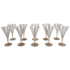Glamorous Dorothy Thorpe 10 Piece set Gold Fleck Wine Glasses - Stemware Barware