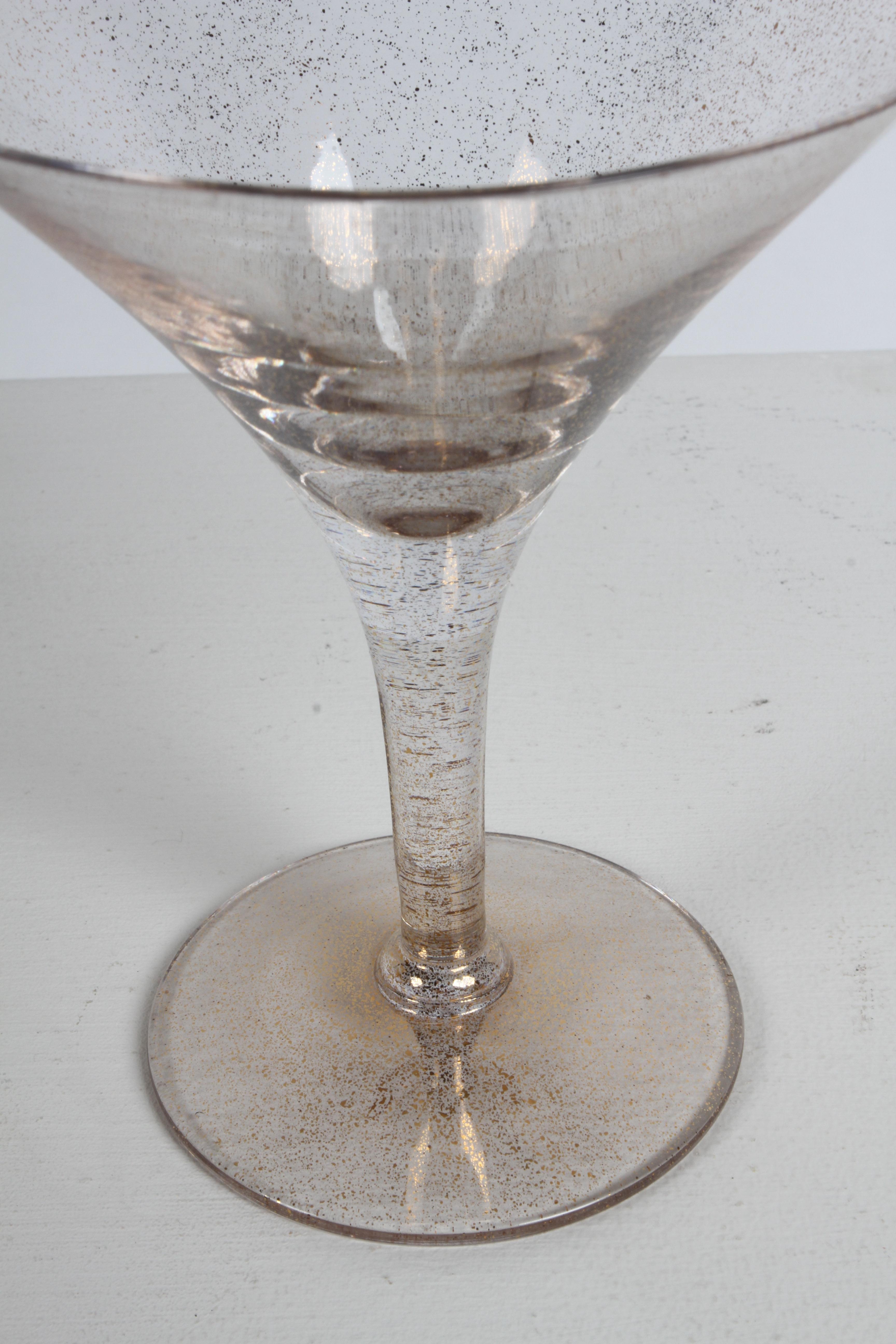 Glamorous Dorothy Thorpe 11 Piece Gold Fleck Martini Glasses - Desert Stemware  For Sale 7