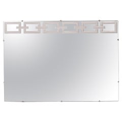 Glamorous Etched Chain Link Design Mirror 28.25"H x 36"W