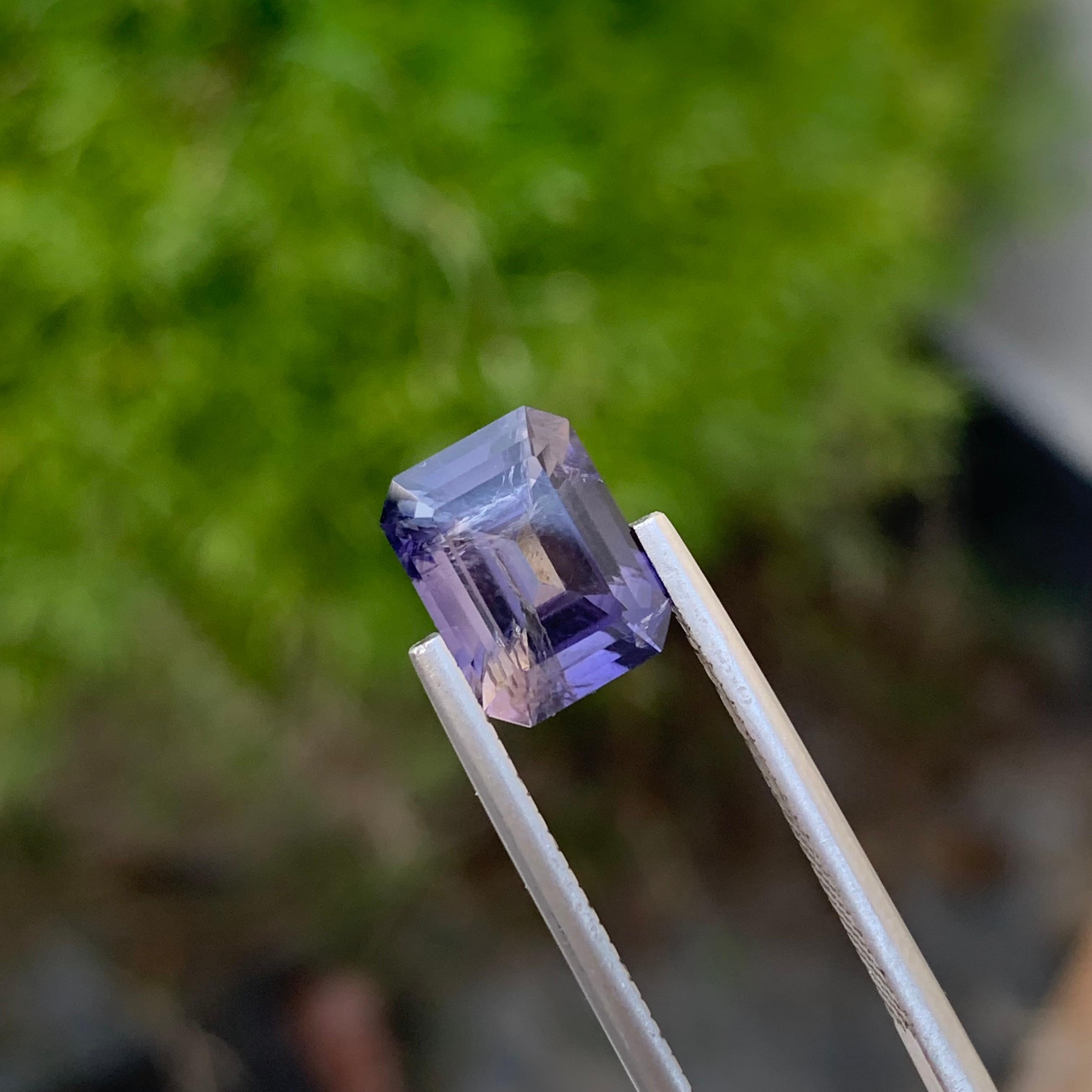 Arts and Crafts Glamorous Faceted Iolite 2.80 Carat Emerald Shape Gem For Jewellery Making  For Sale