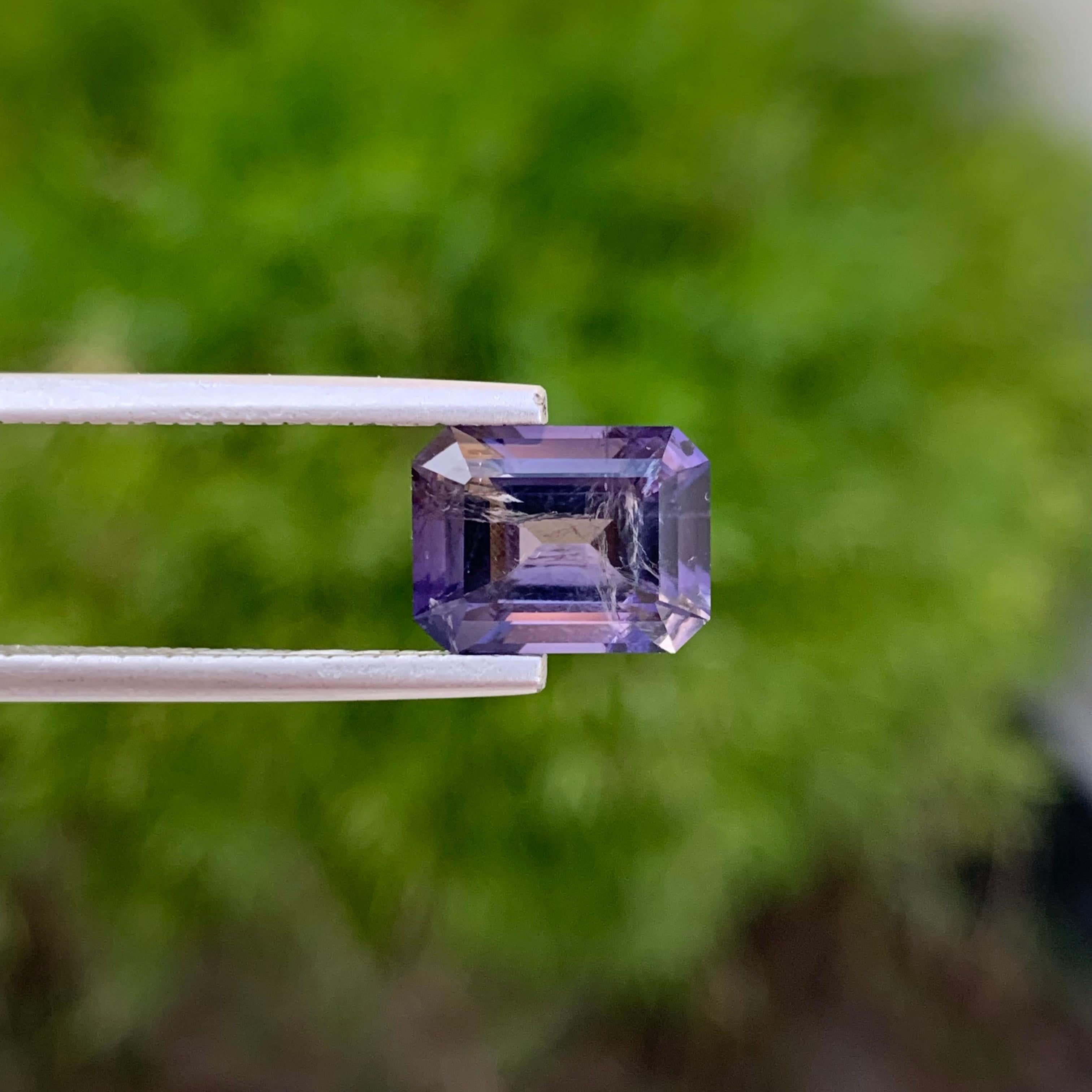 Emerald Cut Glamorous Faceted Iolite 2.80 Carat Emerald Shape Gem For Jewellery Making  For Sale