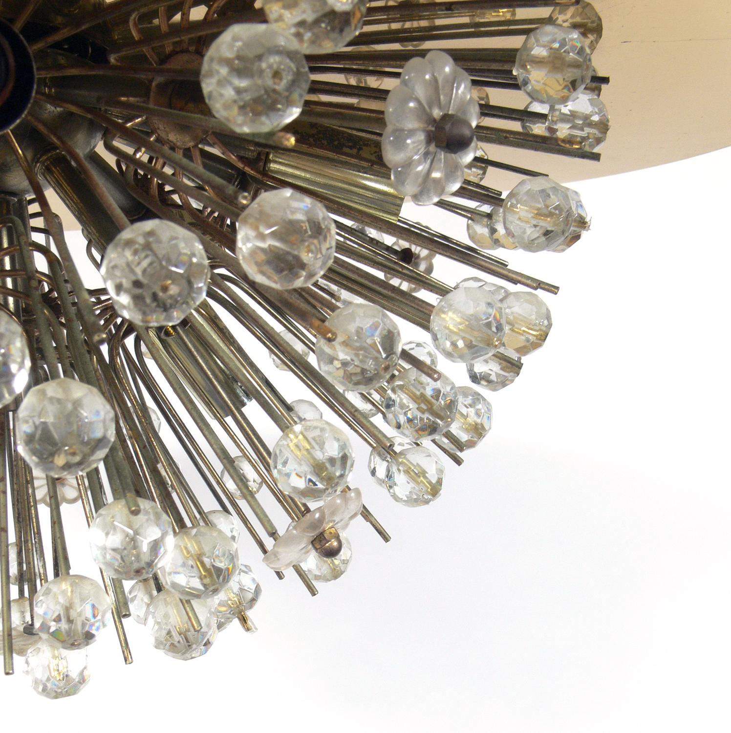 Mid-Century Modern Glamorous Flush Mount Chandelier by Emil Stejnar