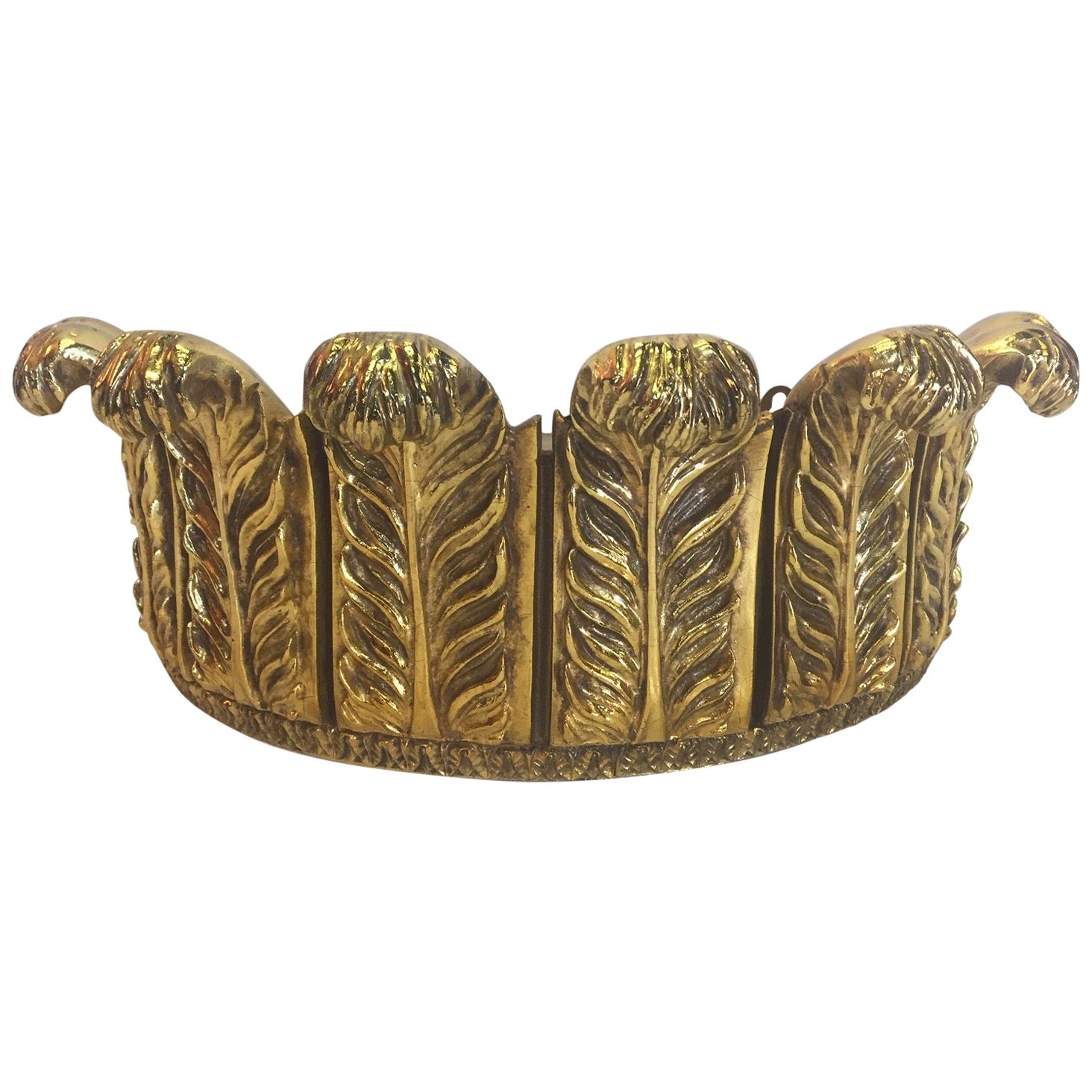 Glamorous Gilded Crown Corona Bed Wall Ornament