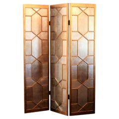 Glamorous Gilt and Silver Three-Panel Folding Screen