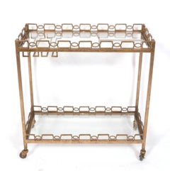Glamorous Gilt Metal Bar Cart