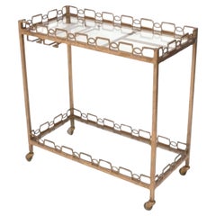 Glamorous Gilt Metal Bar Cart