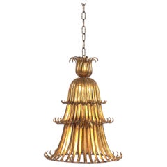 Lustre ou pendentif en métal doré glamour