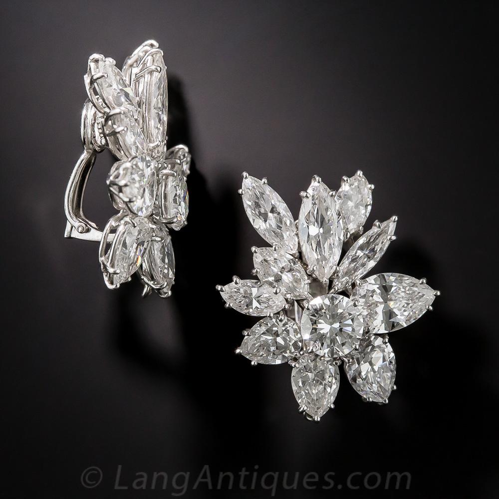 harry winston diamond cluster earrings
