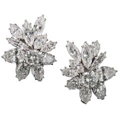 Glamouröse Diamant-Clip-Ohrringe im Harry Winston-Stil