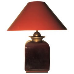 Hollywood Regency Oxblood Glaze Ceramic Lamp