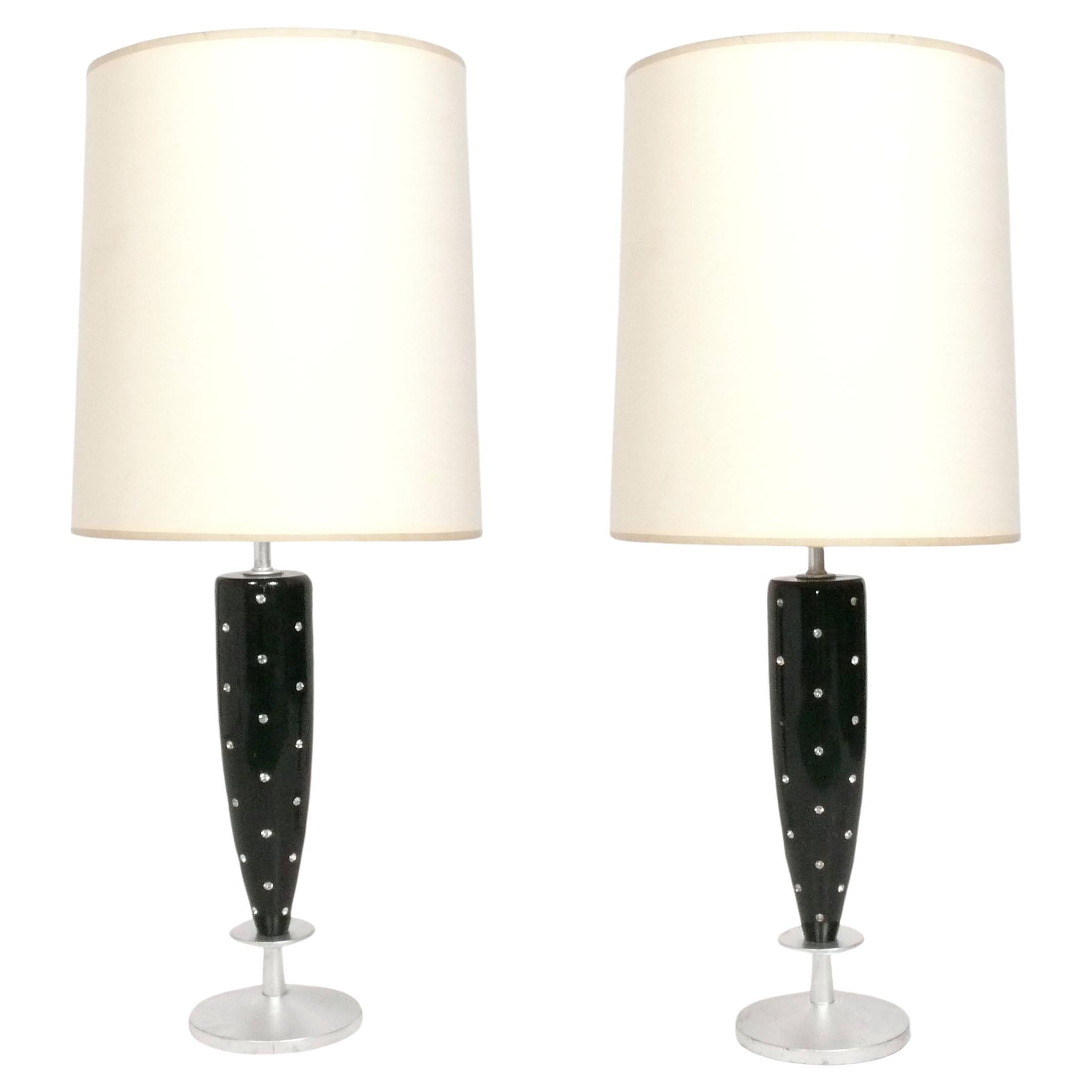Glamorous Hollywood Regency Lamps Attributed to Tommi Parzinger For Sale